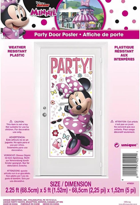 AMSCAN Unique 79251 Disney Iconic Minnie Mouse Door Party Poster, 2.25' (27") x 5' (60") 1ct, Multicolor,Bedroom...
