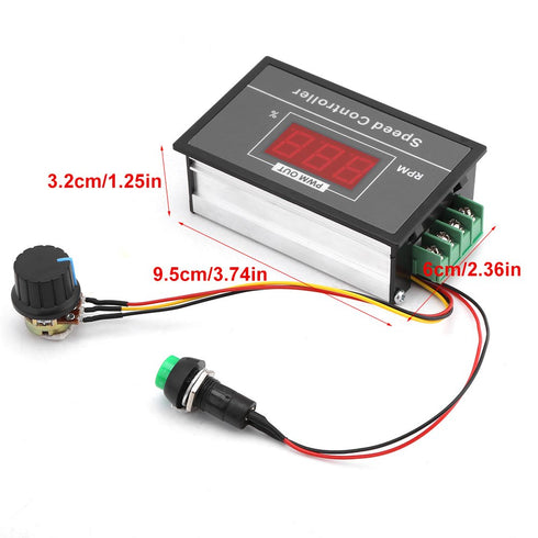 PWM DC Motor Speed Controller, Motor Speed Regulator Power Controller 6-60V 12V 24V 36V 48V 30A with LED Digital Display Slow Start/Stop Revolving...