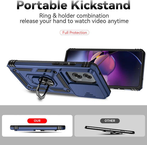 SMKY for Moto G Stylus 5G 2024 Case,with Screen Protectors and Camera Cover,16ft.Drop Tested Cover with Magnetic Kickstand Protective Case for Mot...