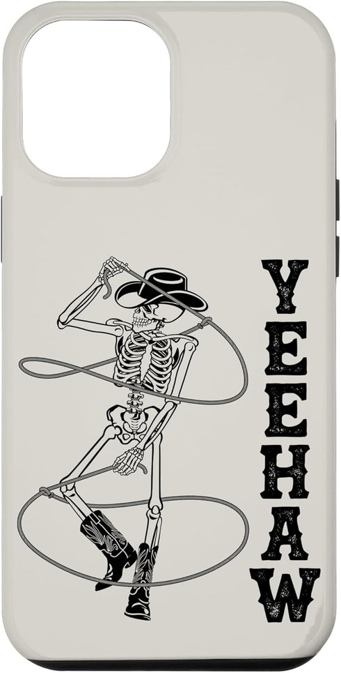 iPhone 14 Plus Western Cowboy Skeleton Yeehaw Rodeo Southern Country Music Case...