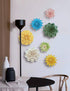 SEINHIJO Ceramic Flower Wall Decor 3D Wall Art Sculpture Modern Arts Gifts Yellow 5.1inch...