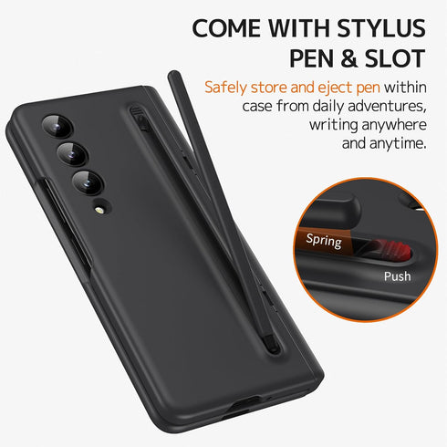 NINKI Compatible Samsung Galaxy Z Fold 4 Case with S Pen Holder and Slim S Pen,Kickstand Hinge Case for Samsung Z Fold 4 Case Screen Protector,Sam...