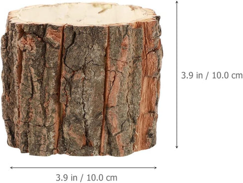 Bark Planter Pot 2pcs Wood Bark Flower Pot Natural Log Succulent Planter Flower Pots for Indoor Plants Rustic Tree Stump Plant Pot Farmhouse Flowe...