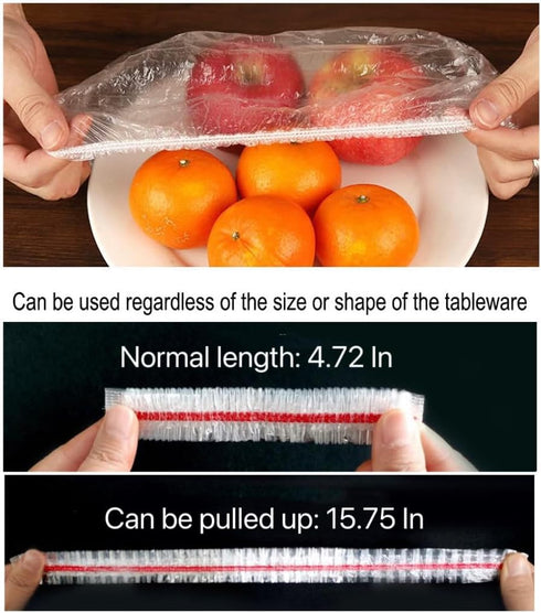 Fresh Keeping Film Store Container Organizers with 100 Stretchable Plastic Wrap, Wall Mounted No Drilling Shower Cap Storage Box for Kitchen Bathr...