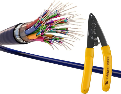 3PC CFS-3 Fiber Optic Stripper 3 Port Hole Fiber Optic Stripping Tool with 6" handle - Hex Key Adjustable For Jacket, Buffer, and 125?m-250?m Coat...
