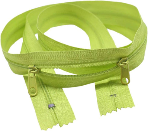 MebuZip 20PCS 30 Inches Double Slider Zippers #3 Nylon Coil With Two Long Pulls Head to Head Closed Ended 20 Assorted Colors (30")...