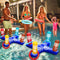 2 Pack Pool Toys Game Set with 8 Rings Pool Games for Kids Adult Inflatable Pool Ring Toss Pool Toys for Kids Teen Multiplayer Floating Swimming P...