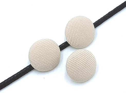 30pcs Beige Fabric Cloth Covered Round Buttons with Metal Shank Buttons for Sewing DIY Crafts Handmade Making Supplies 15mm...