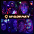 Skymore Glow in The Dark UV Body Paint 15pcs Face Paints for Kids & UV Neon Glow Face Painting Kits with 2 Brushes&Stencils for Halloween and Part...