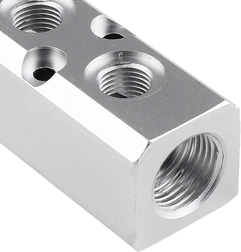 4 Way Pneumatic Manifold Air Distribution Block, G1/2 Supply Port, G1/4-Inch Output Port,Pneumatic Air Compressor Manifold Fitting?Aluminum Alloy?...