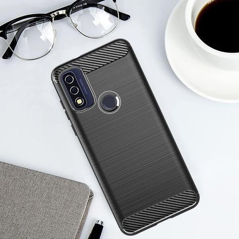 Osophter for Moto G Pure Case: with 2pcs Screen Protector Shock-Absorption Flexible TPU Rubber Protective Cell Phone Cover for Motorola G Pure(Bla...