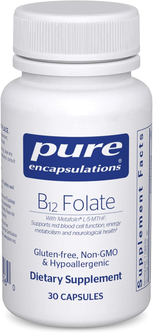 Pure Encapsulations B12 Folate - Energy Supplement to Support Nerves, Energy Metabolism & Cognitive Support* - with Vitamin B Folate as Metafolin ...