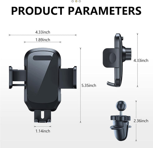 Car Phone Holder Mount,Cell Phone Holder for Car Air Vent,Compatible with iPhone 13 12 11 Pro Max XS X XR,Samsung Galaxy All Smartphones & Cars,Ai...