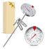 Candy Thermometer with Pot Clip - Frying Oil Thermometers Deep Fryer Thermometer for Cooking Temp 8.8” Long Probe Upgrade, Stainless Steel Analog ...