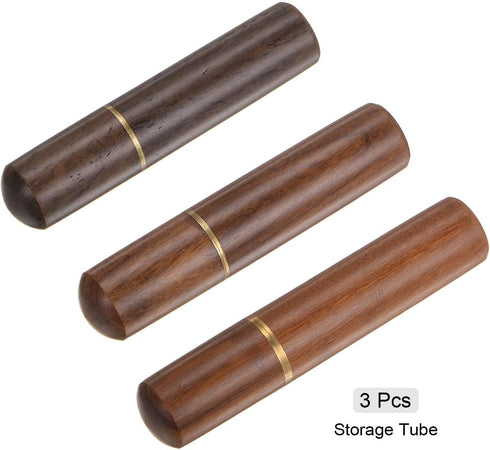 HARFINGTON 3 Pcs Wooden Needle Case Sewing Needle Tubes Toothpick Storage Box for Storing Sewing Fine Needles Hand Crafts Knitting Beading Embroid...