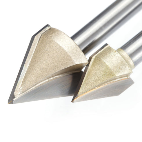 1PC Router Bits 45 Degree V Groove Bit 1/4 Inch Shank Cutting Tool 19/32 Inch Cutting Dia CNC V Bit for Woodworking Door Engraving...