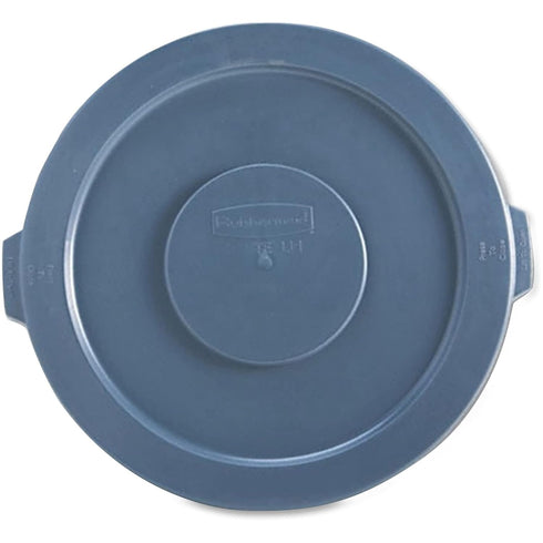 Rubbermaid Commercial BRUTE Trash Can Flat Lid, Round, Gray, 55 Gallon, FG265400GRAY...