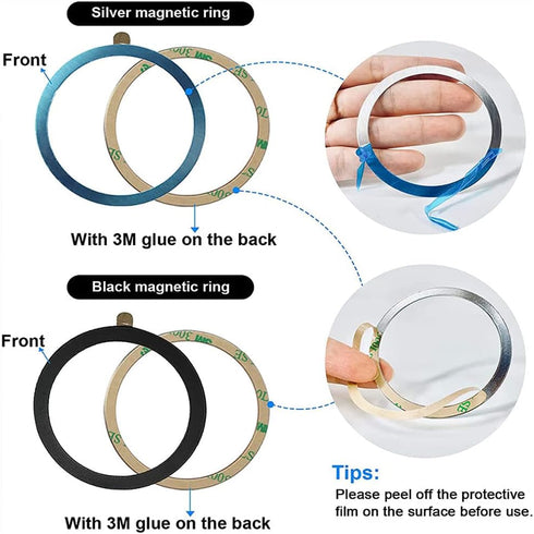 Mag Safe Ring 360 6Pack,Mag Safe Sticker for Mag Safe Magnet,Universal Magnetic Conversion Kit for iPhone 14/13/12/11/X Series, Galaxy S23/S22/S21...