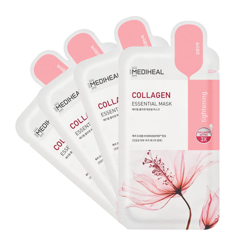 Mediheal Official Best Korean Sheet Mask - Collagen Essential Face Mask 4 Sheets Lifting and Firming For All Skin Types...