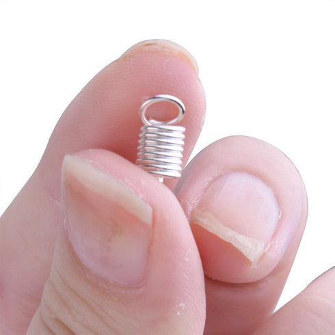 BronaGrand 150pcs Antiqued Brass Silver Crimp Fasteners Leather Cord Ends Caps Necklace Clasp Jewelry Parts 9x5mm...