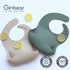 Ginbear Silicone Bibs for Babies, Waterproof Baby Feeding Bibs with Food Catcher Pocket, Adjustable Silicon Bibs for Toddlers (Dark Sage/Almond)...