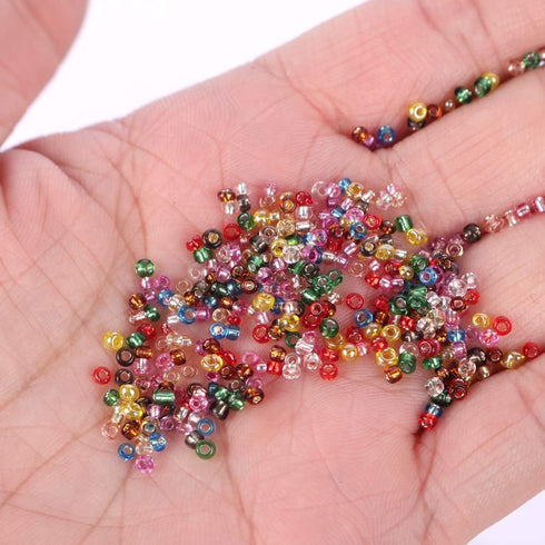 Approx 7200pcs 2mm Glass Tiny Seed Beads for DIY Jewelry Making Total 12colors...