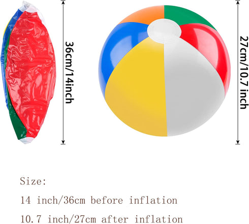 Beach Balls, Inflatable Balls Rainbow Beach Balls Summer Swimming Pool Party Balls for Summer Beach, Pool and Party Outdoor Activity...