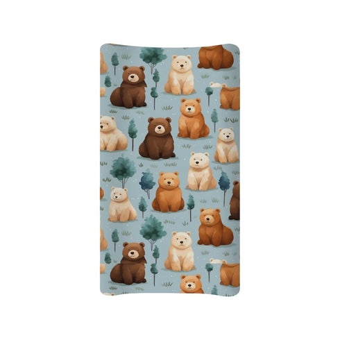Cute Bear Changing Pad Cover Baby Diaper Changing Mat Cover Sheets for Newborn Boys Girls Woodland Animals Soft Breathable Nursery Changing Table ...