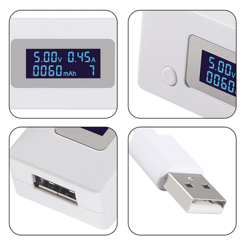 3pcs USB Volatage/Amps Power Meter, Tester Multimeter Test Speed of Charger, Cables, Computer, Power Bank (USB White)...