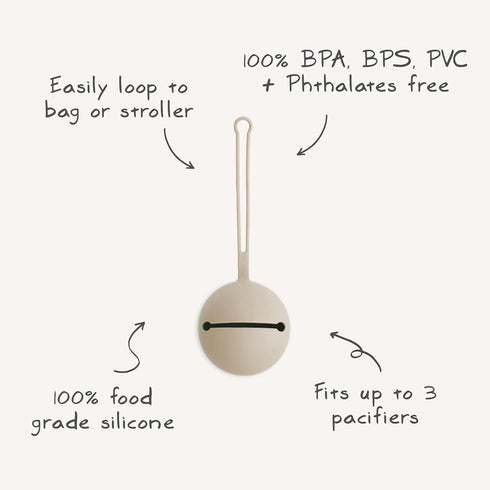 mushie Silicone Pacifier Holder Case (Blush)...