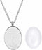 Julie Wang 10 Sets Silver Color Oval Bezel Pendant Kit with Glass Cabochon Iron Chain for Necklace Jewelry Making 40x30mm...