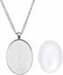 Julie Wang 10 Sets Silver Color Oval Bezel Pendant Kit with Glass Cabochon Iron Chain for Necklace Jewelry Making 40x30mm...