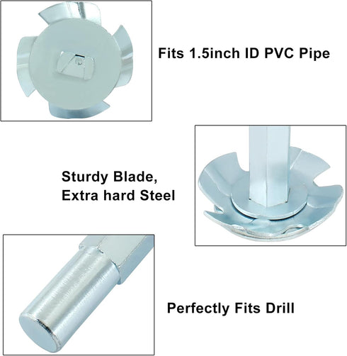 PVC Pipe Reamer, 1-1/2 Inch Plumbing PVC Fitting Socket Saver Efficient Plumbing Fitting Saver Tool for Removing SCH 40 from Hub - Perfect for 1/2...
