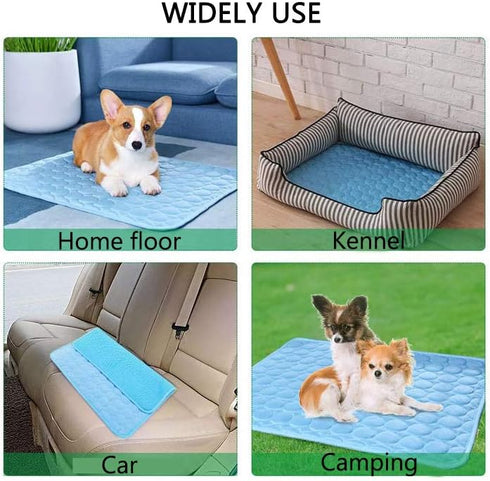 Dog Cooling Mat Ice Silk Self Cooling Bed Pads Cat Sleeping Mat for Kennel Sofa (XL (40" x 28"))...