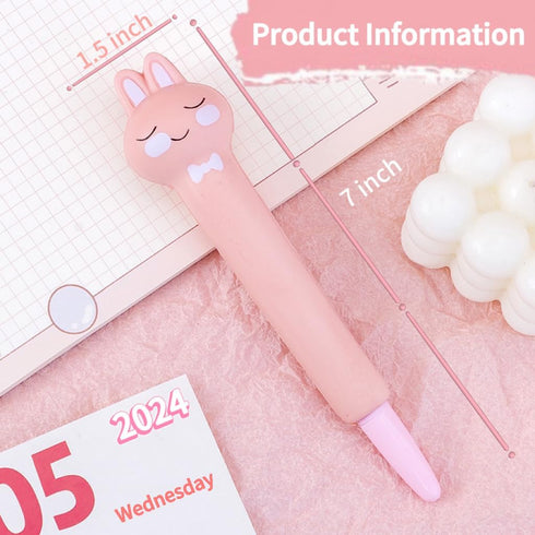 12pcs Cute Kawaii Pens For Girls Animals Fruit Shaped Stress Relief Supplies Sponge Squishy Gel Ink Pens Set with Replacement Refills For Students...