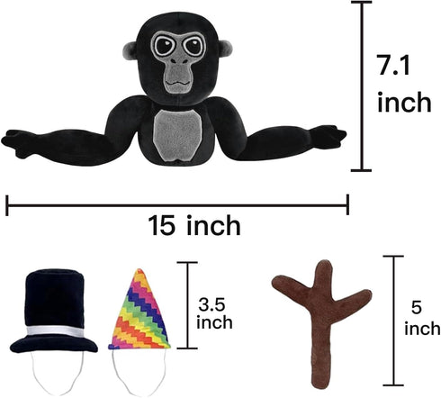 Gorilla Plush Tag - Soft and Cuddly Game-Inspired Stuffed Animal for Playtime and Collecting (Black)...