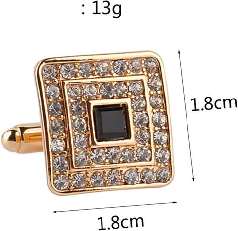 MINGHUA Fashion Square Cubic Zircon Plus Crystal Personality 2 PCS Mens Shirts Cufflinks...