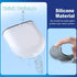 Toilet Brush, Silicone Toilet Brush, Toilet Bowl Brush and Holder Set, Floor Standing, Wall Mounted without Drilling, White...