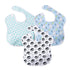 Little Dimsum 3 pack Baby Waterproof Bib Easy to Clean Feeding Weaning Bibs Adjustable Closed for Babies Toddlers with Large Pocket 6-36Months(Pen...