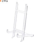 PATIKIL 9" Acrylic Decorative Plate Stand Holder, 2 Pack Table Use Picture Easel Frame Holder for Displaying Photos, Card, Canvases, Clear...