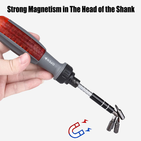 11 in 1 Screwdriver, Portable Multifunctional Screwdriver Set, Flat Head/Slotted/Phillips/Hex/Square Head/Hex, Nut Driver Suitable for Outdoor and...