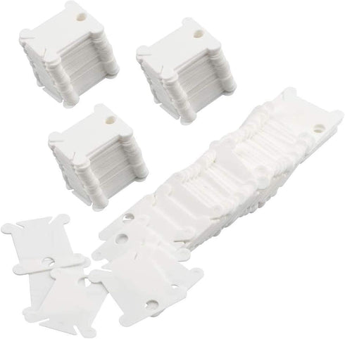 Embroidery Floss Bobbins, 128 Pcs Embroidery Floss Organizer, Plastic Embroidery Thread Cards for Cross Stitch Thread Holder Sewing Storage(White)...