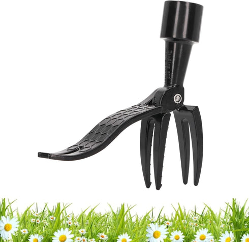 Stand Up Weed Puller Tool,Manual Weed Remover with Foot Plate for Removing Weeds, Weeding Head Replacement 4-Claw Weeder Root Remover Hand Tool fo...