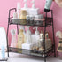Metal 2 Tier Spice Storage Rack for Kitchen, Countertops, Cabinets, Organizer for Bathroom,Basket for Office and Home, Black...