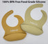Silicone Baby Bibs with Spill Catcher, Set of 2, Adjustable Waterproof & BPA Free, For Boys And Girls, Babies & Toddlers, Pastel Orange & Yellow...