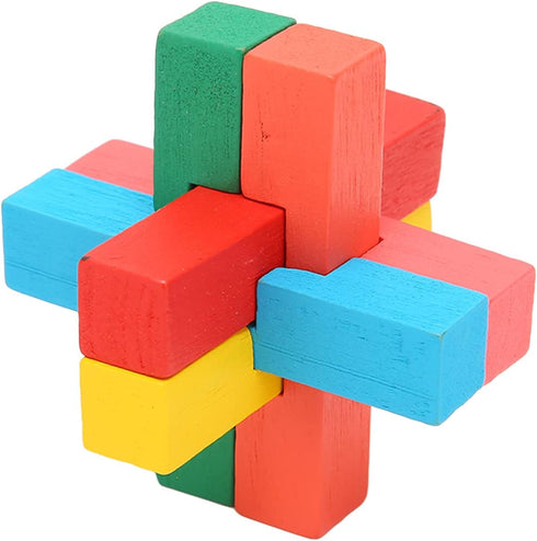 6 in 1 Building Blocks of Adult Intelligence, Anti Dementia Toys for Elderly, Wooden Brain Teaser Puzzles Toys, Block Intellectual Brain Teaser Ga...