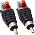 Hakiang 2-Pack Speaker Phono RCA Male to 2 Screw Terminal Female Strip Audio Video Spring Press Type Balum Connector Adapter (RCA M/AV F)...