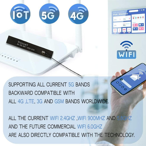Cellular 5G Internal Antenna Helium Antenna ipex Lora 700MHz ~6000MHz Mini-Profile Wideband All 5G 4G 3G WiFi Bands and Bluetooth wimax zigbee Com...