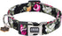 Cotton Dog Collar for Small Medium Large Dogs,Girl Dog Collar with Quick-Release Buckle,Flowers Soft Adjustable Pet Collar (Large, Black Flower)...