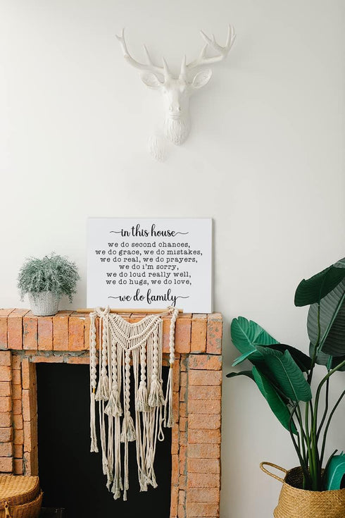 In The House We Do Family Canvas Wall Art Prints,Best Memories Paintings Prints,11x14 inches Artwork For Farmhouse Themed Decor Bedroom Living Roo...